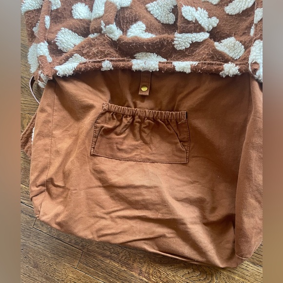 ANTHROPOLOGIE Faux Fur Tote Bag Hearts Shearling Sherpa Boho Cozy. - Picture 12 of 16